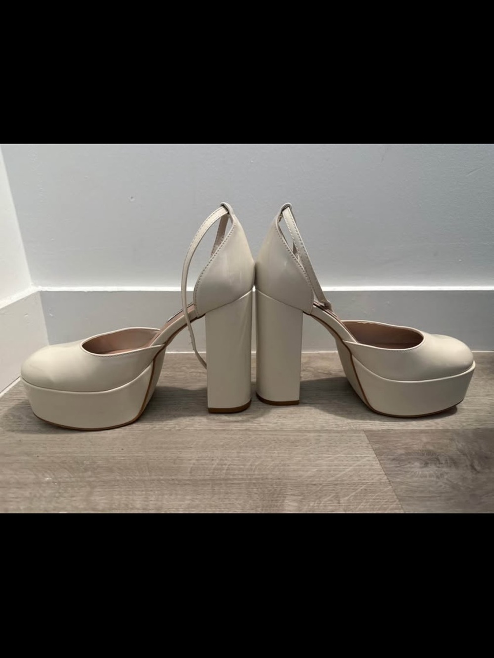 Steve Madden Cream Platform Block Heel Mary Jane Pumps - Picture 6 of 7